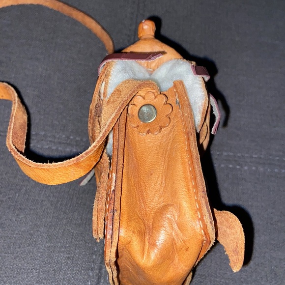 Vintage 1970’s  leather tooled saddle bag purse - Picture 3 of 8